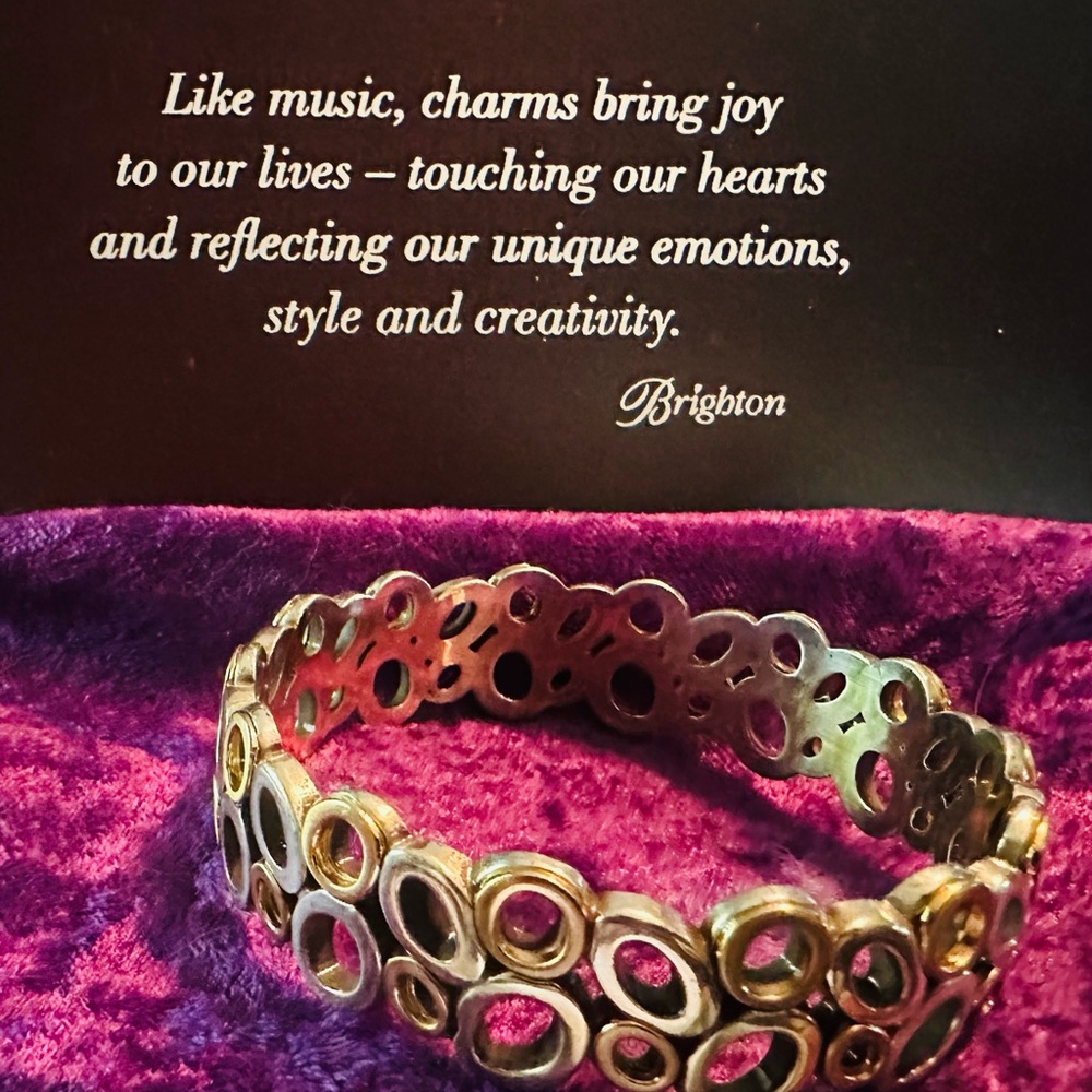 Retired Brighton Two-Tone Caliope Bangle Bracelet JB1741